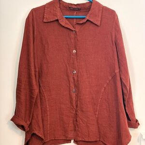 Cut Loose heavyweight linen  Button-Front Women’sTunic shirt